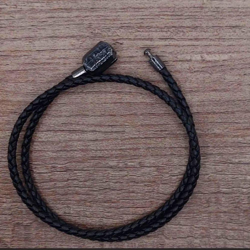 925 Sterling Silver Synthetic Leather Star Wars Bracelet